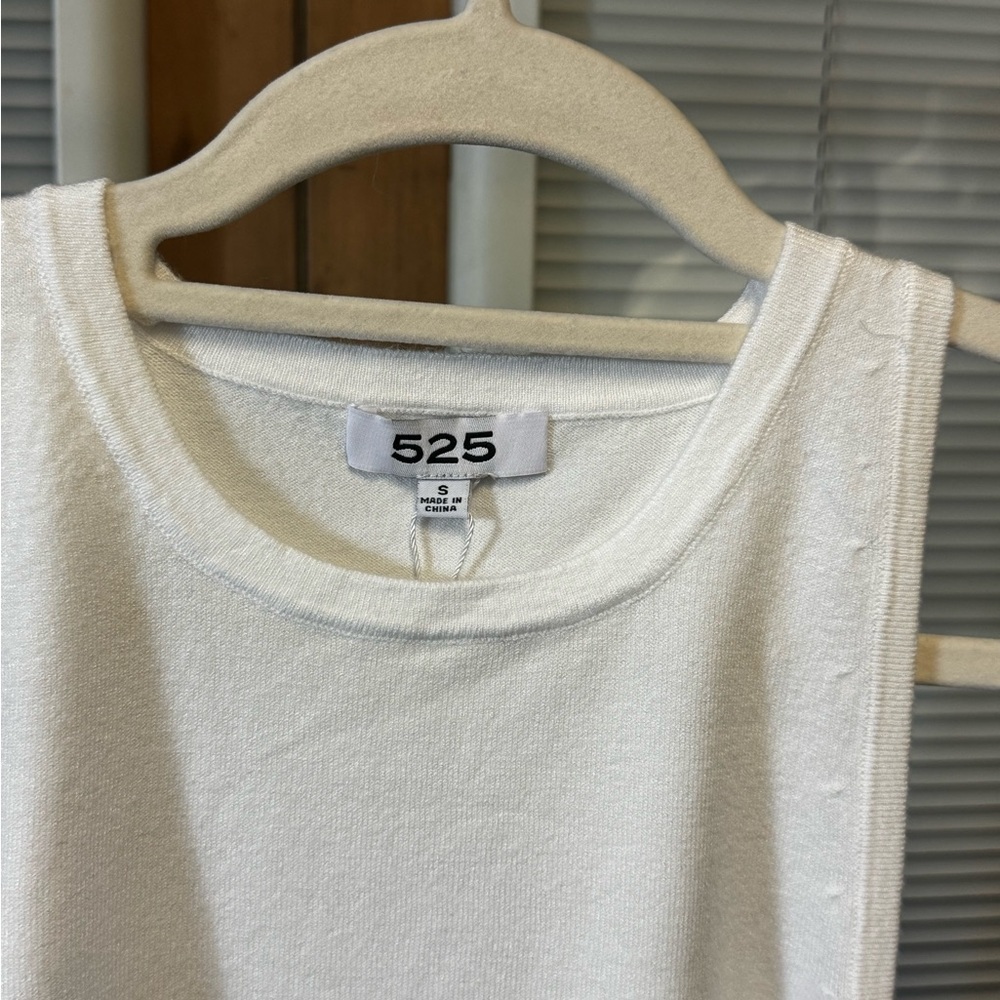 525 America White Ruched Sleeveless Mini Dress Small NWT Viscose Blend - Picture 7 of 9